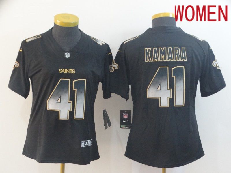 Women New Orleans Saints #41 Kamara Nike Teams Black Smoke Fashion Limited NFL Jerseys->women nfl jersey->Women Jersey